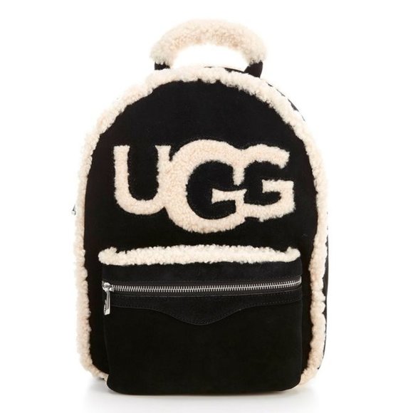 UGG sheepskin black cream backpack handbag - Picture 9 of 14